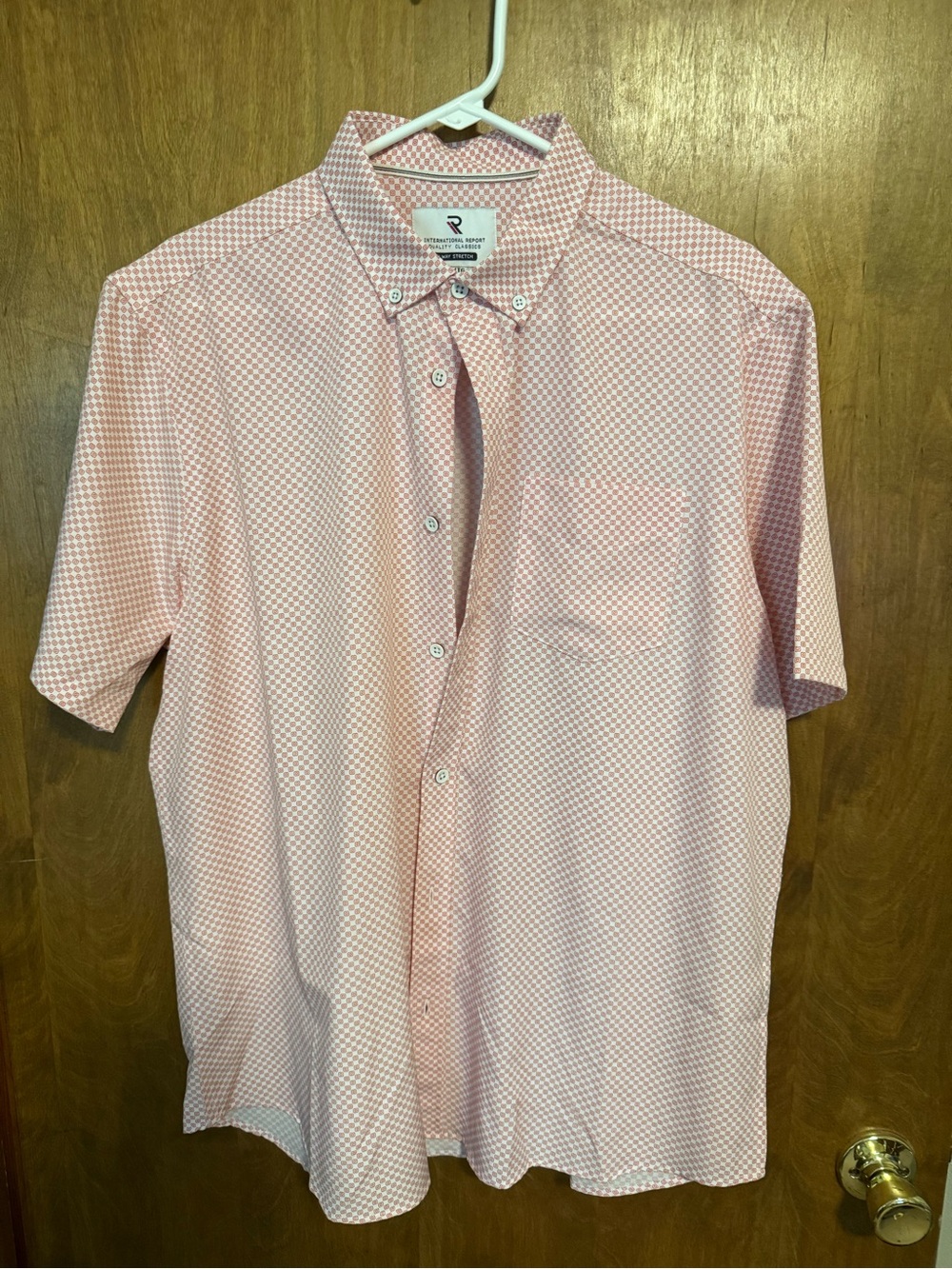International Report Pink Geometric Short-Sleeve Button-Down Shirt